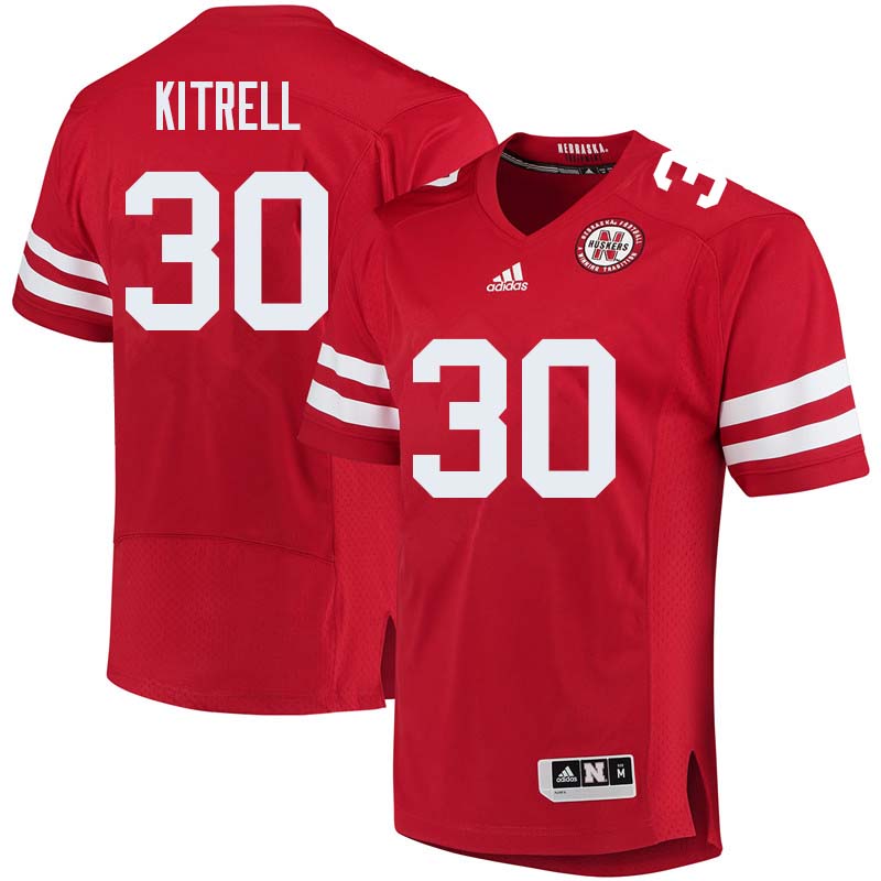 Men #30 Bo Kitrell Nebraska Cornhuskers College Football Jerseys Sale-Red